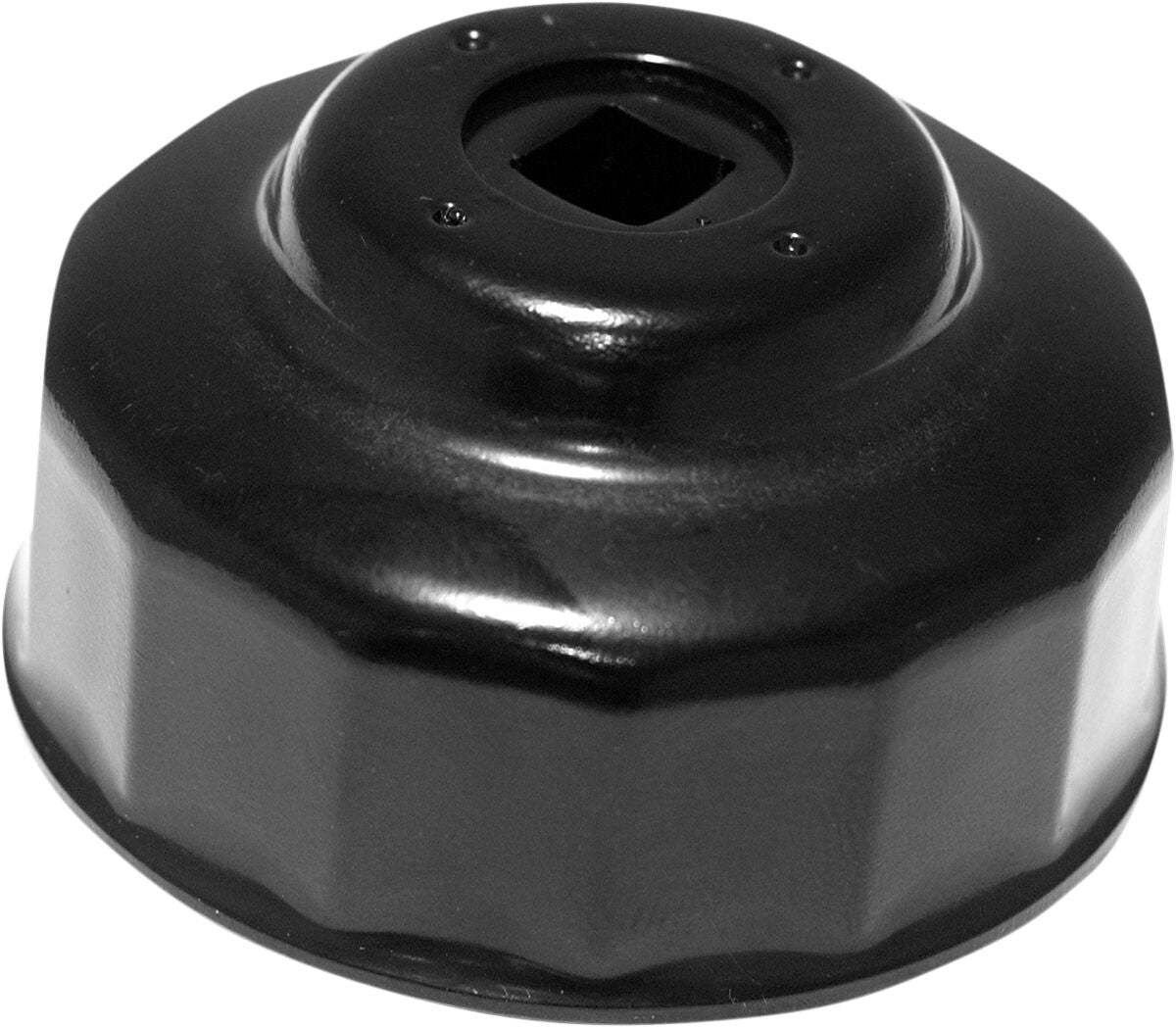 PARTS UNLIMITED CUSTOM REPLACEMENT OIL FILTER CUP / 65 MM / BLACK-POWDER COATED / ALUMINUM L99-04181