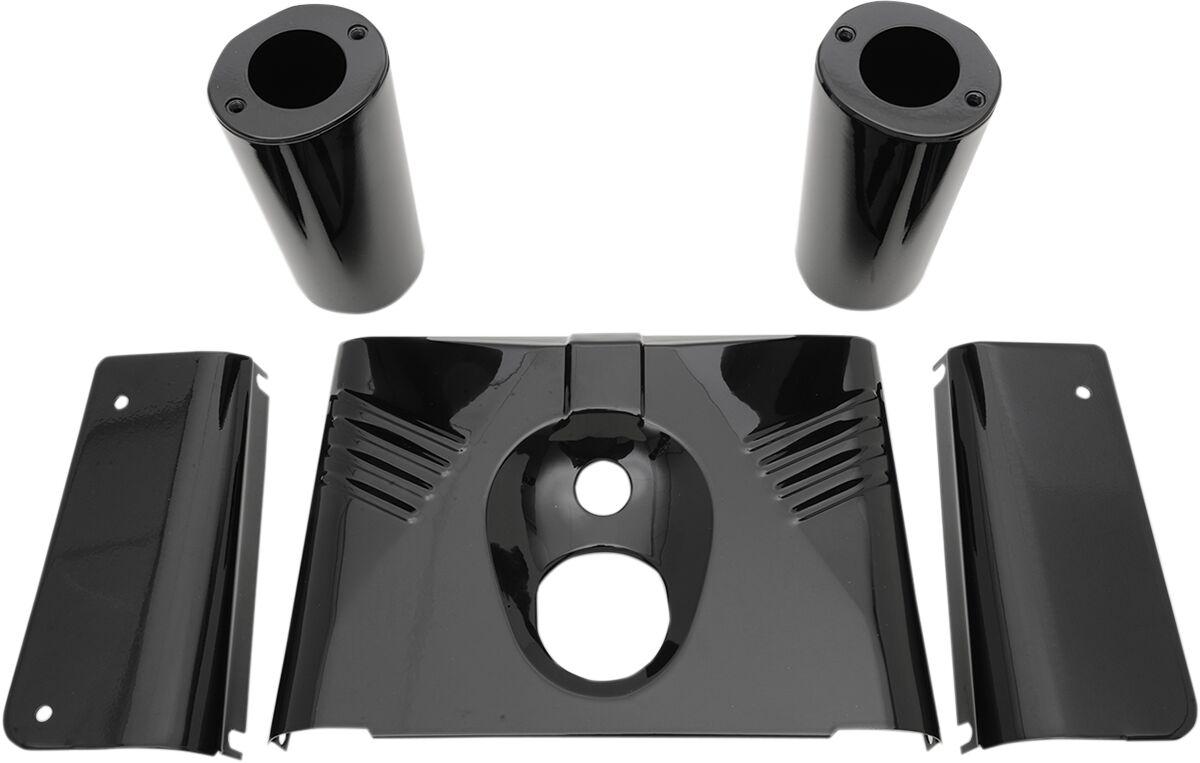 Drag Specialties FORK TINS/SLIDER RIBBED COVERS GLOSS BLACK 74157B