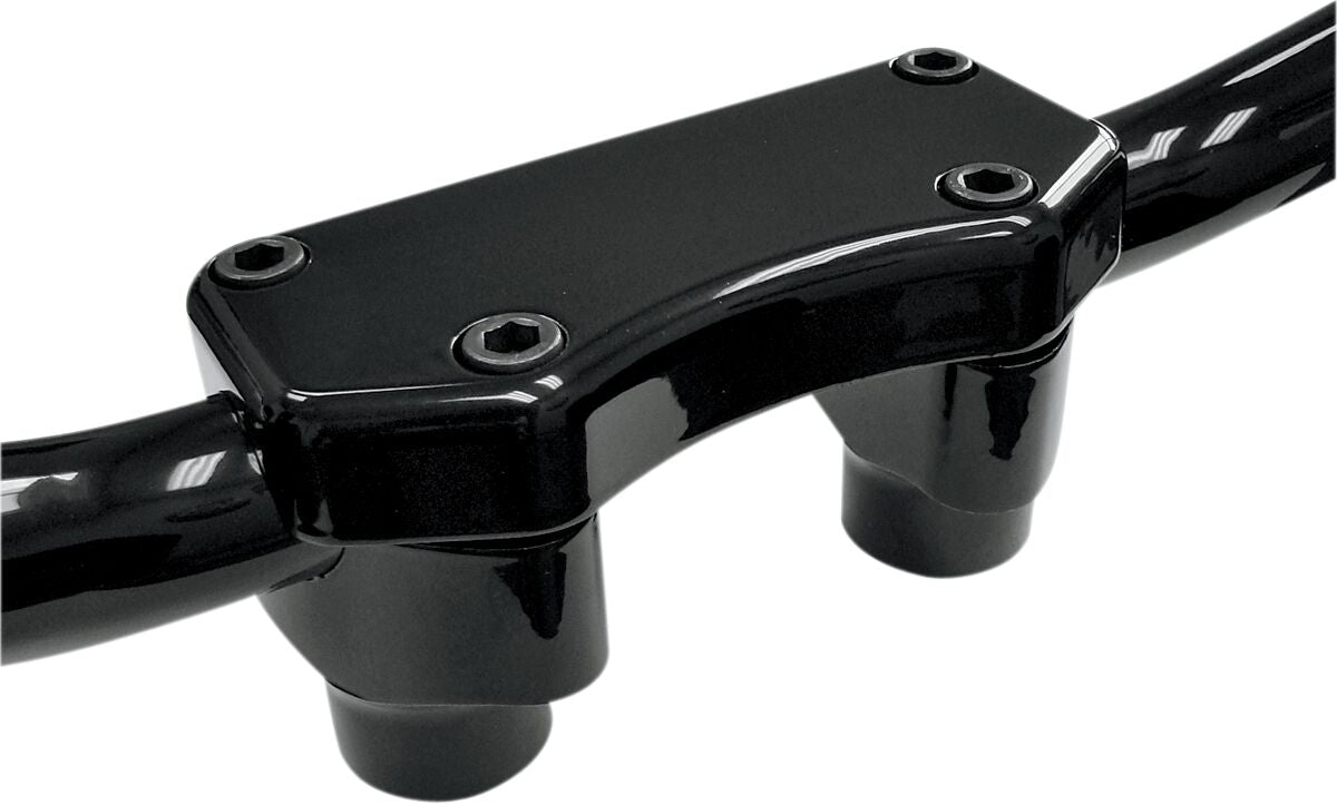 Drag Specialties RISER KIT BUFFALO 1.5" W/ TOP CLAMP BLACK FOR 1" 0602-0256