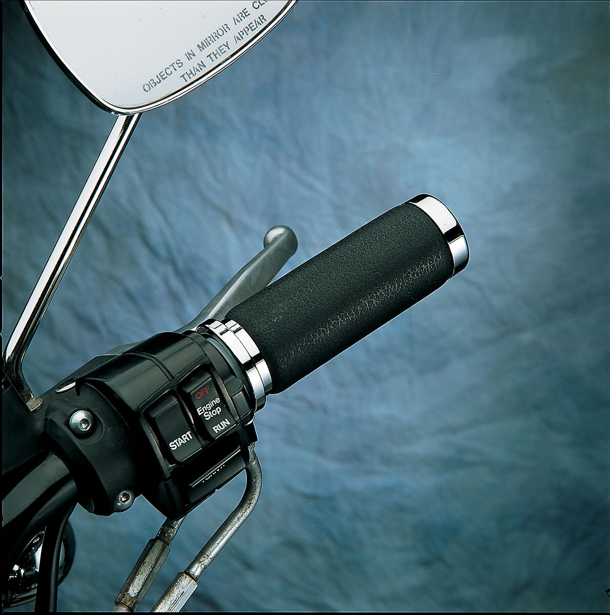 Drag Specialties GRIPS TEXTURED RUBBER TOURING CHROME H17-0509T