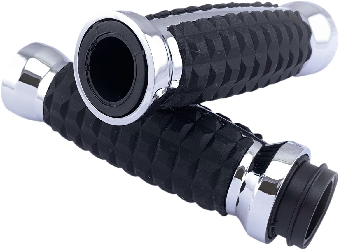 Drag Specialties GRIP CHR GRENADE GRIP TBW H17-05C6CT
