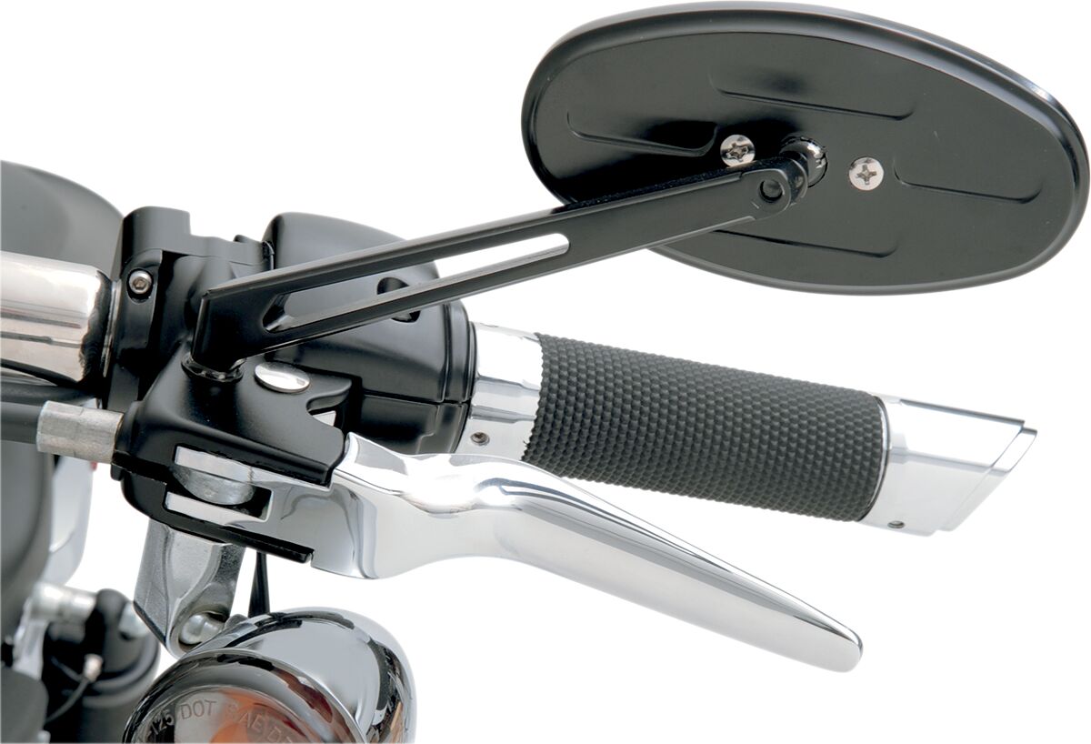 Drag Specialties MIRROR NESS STEALTH II OVAL W/ 6" STEM BLACK 06400286SC-3N