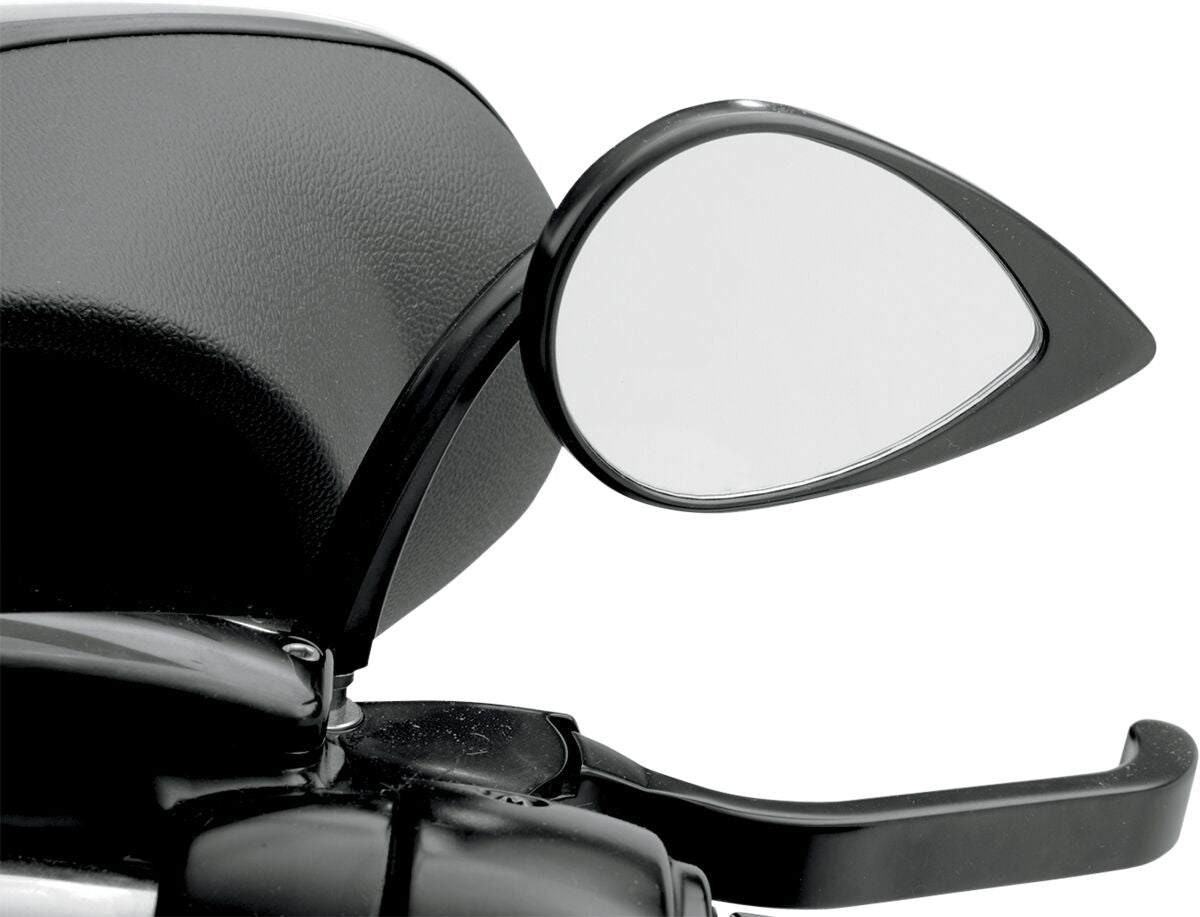Drag Specialties MIRROR TEARDROP W/ SHORT STEM BLACK 0640-0690
