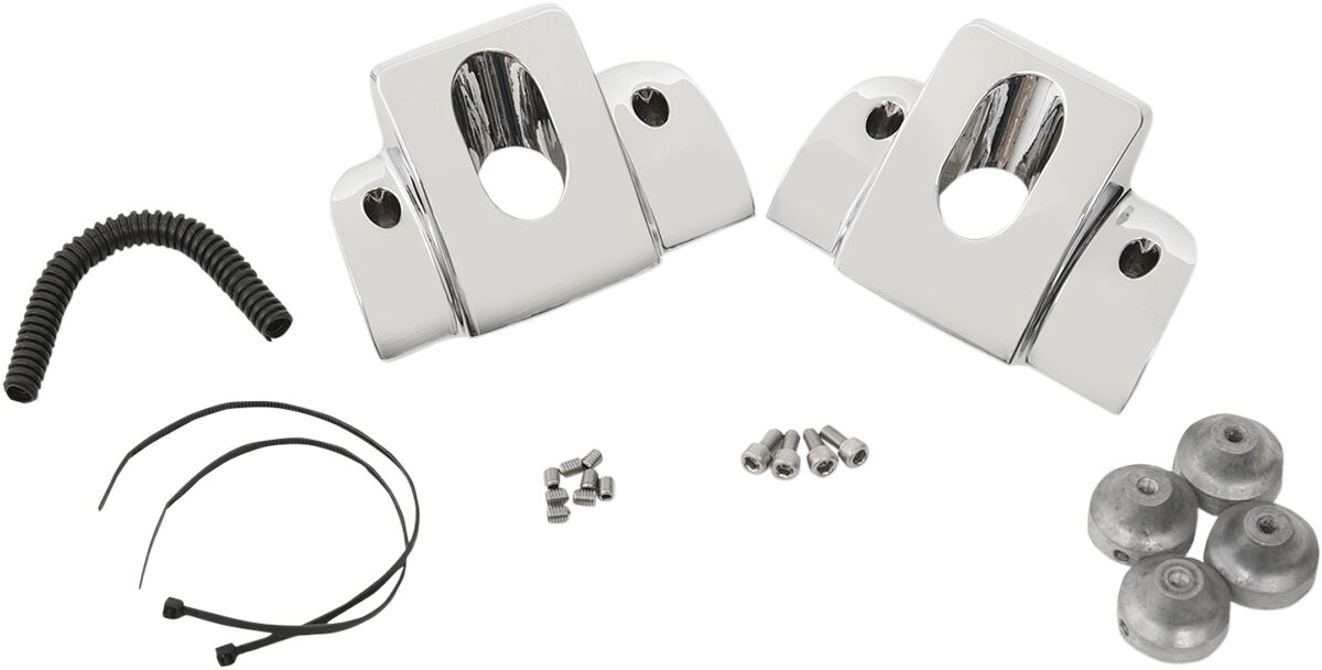 Drag Specialties SPARK PLUG HEAD BOLT COVERS SMOOTH CHROME 63428