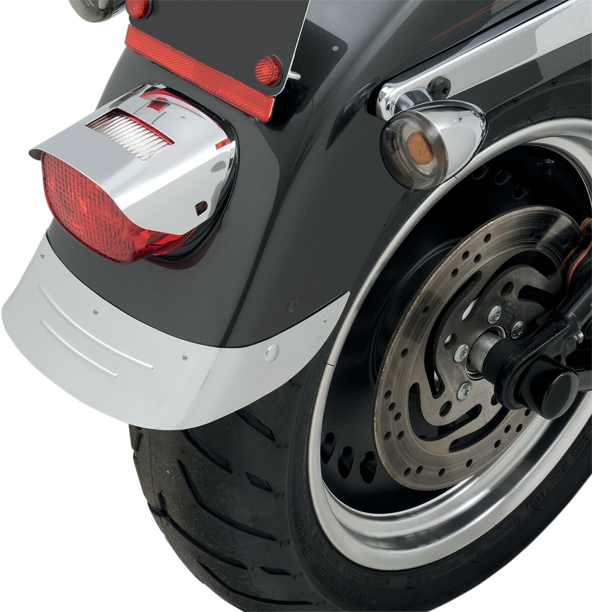 Drag Specialties REAR FENDER CHROME SKIRT EMBOSSED RIBS HD TOURING 77131A