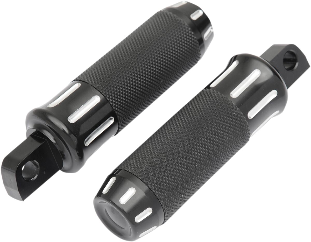 Drag Specialties BLACK/CLEAR CUTS COBRA FOOTPEGS 354128