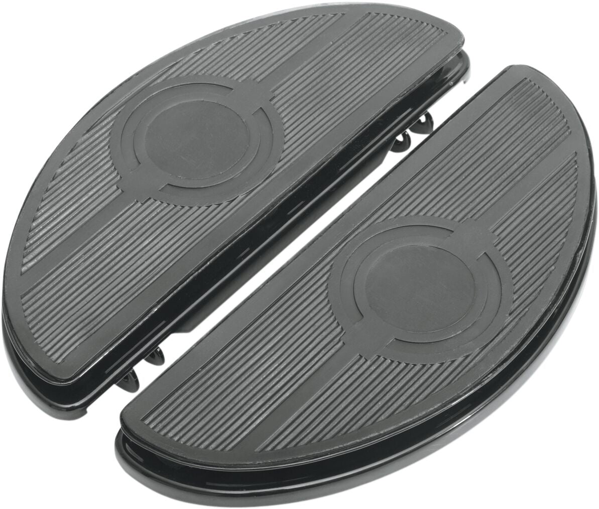 Drag Specialties HALF-MOON FLOORBOARDS W/ VIBRATION INSERTS BLACK 17-0418NB