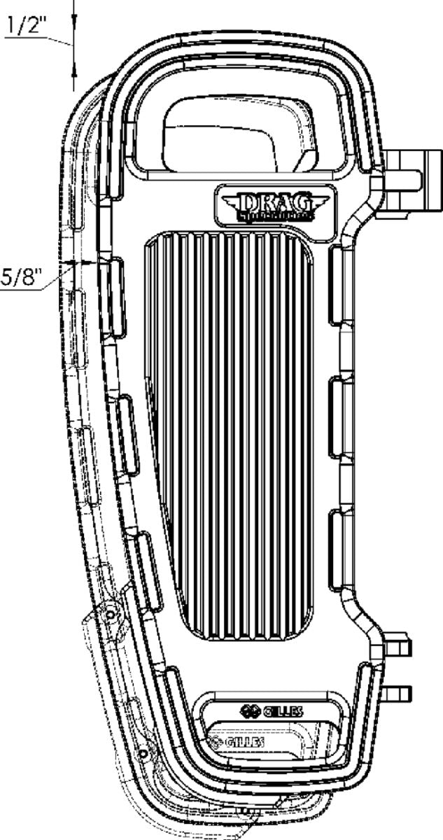 Drag Specialties FLOORBOARD ADJUSTABLE WIDTH BL FB-B002-BD