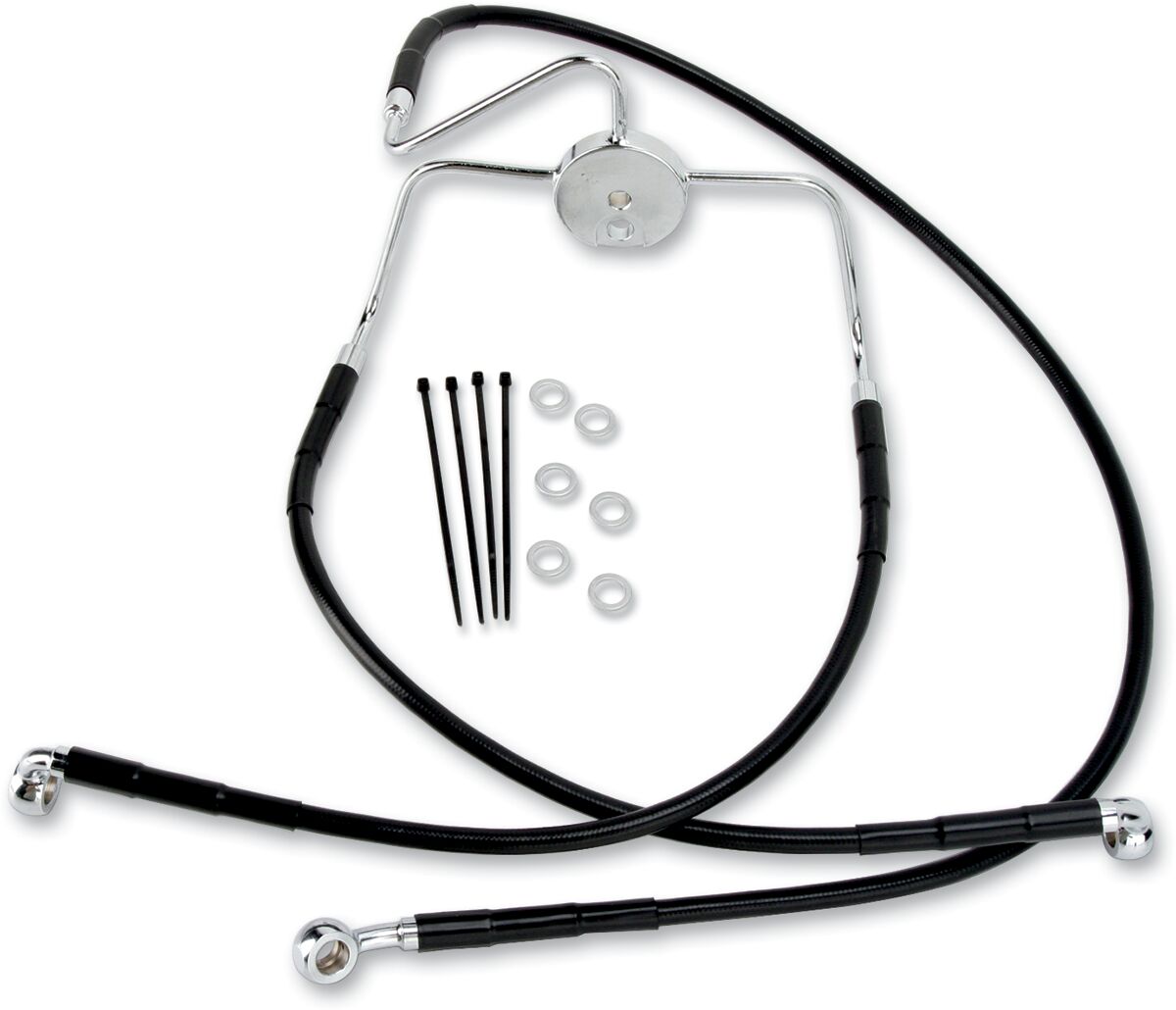 Drag Specialties FRONT BRAKE LINE BLACK VINYL COATED STAINLESS STEEL 644410-BLK