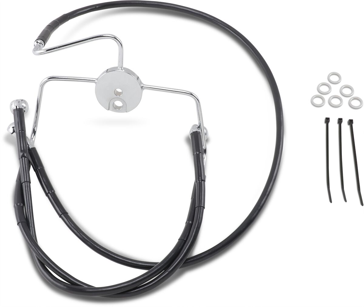 Drag Specialties FRONT BRAKE LINE BLACK VINYL COATED STAINLESS STEEL EXTENDED 8" 644410-8BLK