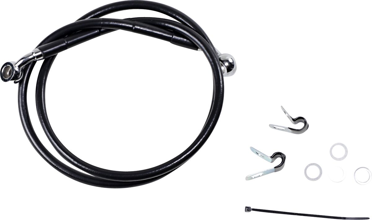 Drag Specialties FRONT BRAKE LINE BLACK VINYL COATED STAINLESS STEEL 660310-BLK