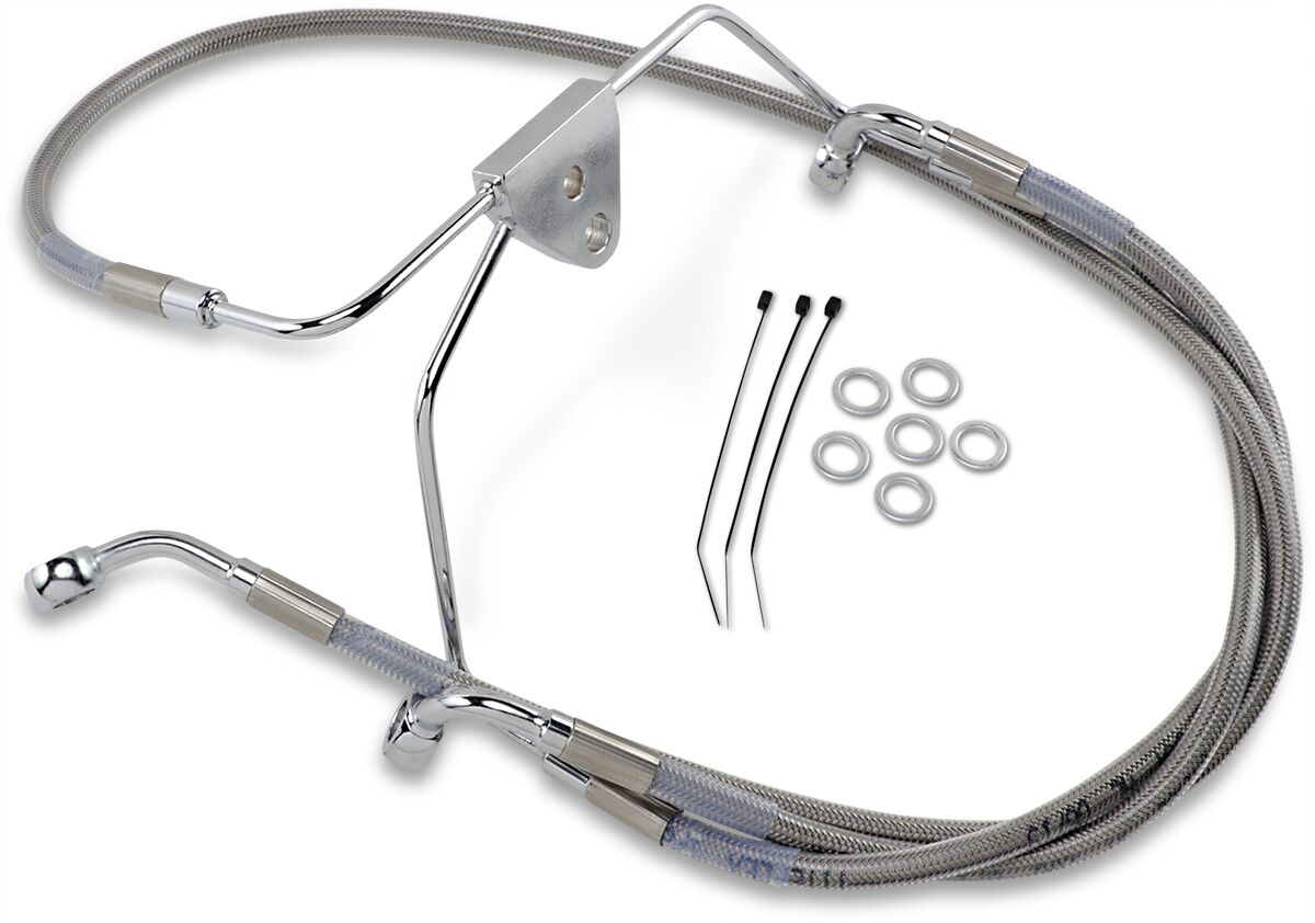 Drag Specialties FRONT BRAKE LINE STAINLESS STEEL EXTENDED 8" 660411-8