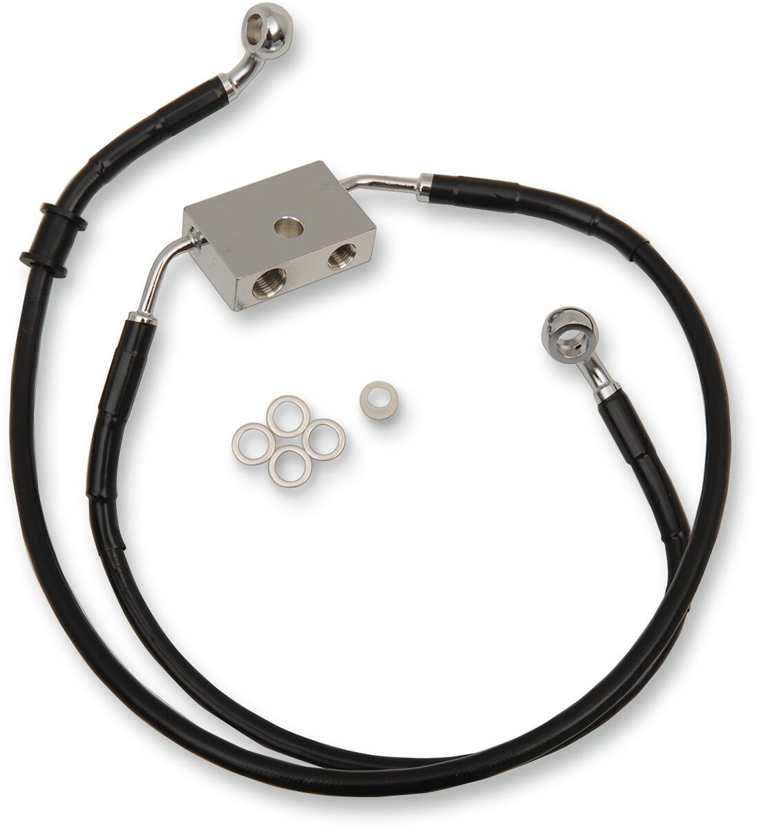 Drag Specialties FRT BRAKE LINE XL BK +4 614751-4BLK