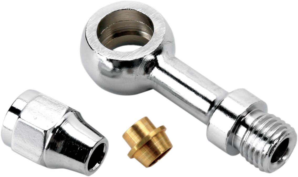 Drag Specialties UNIVERSAL BRAKE LINE FITTING CHROME 3/8"/10MM-BANJO STRAIGHT 347