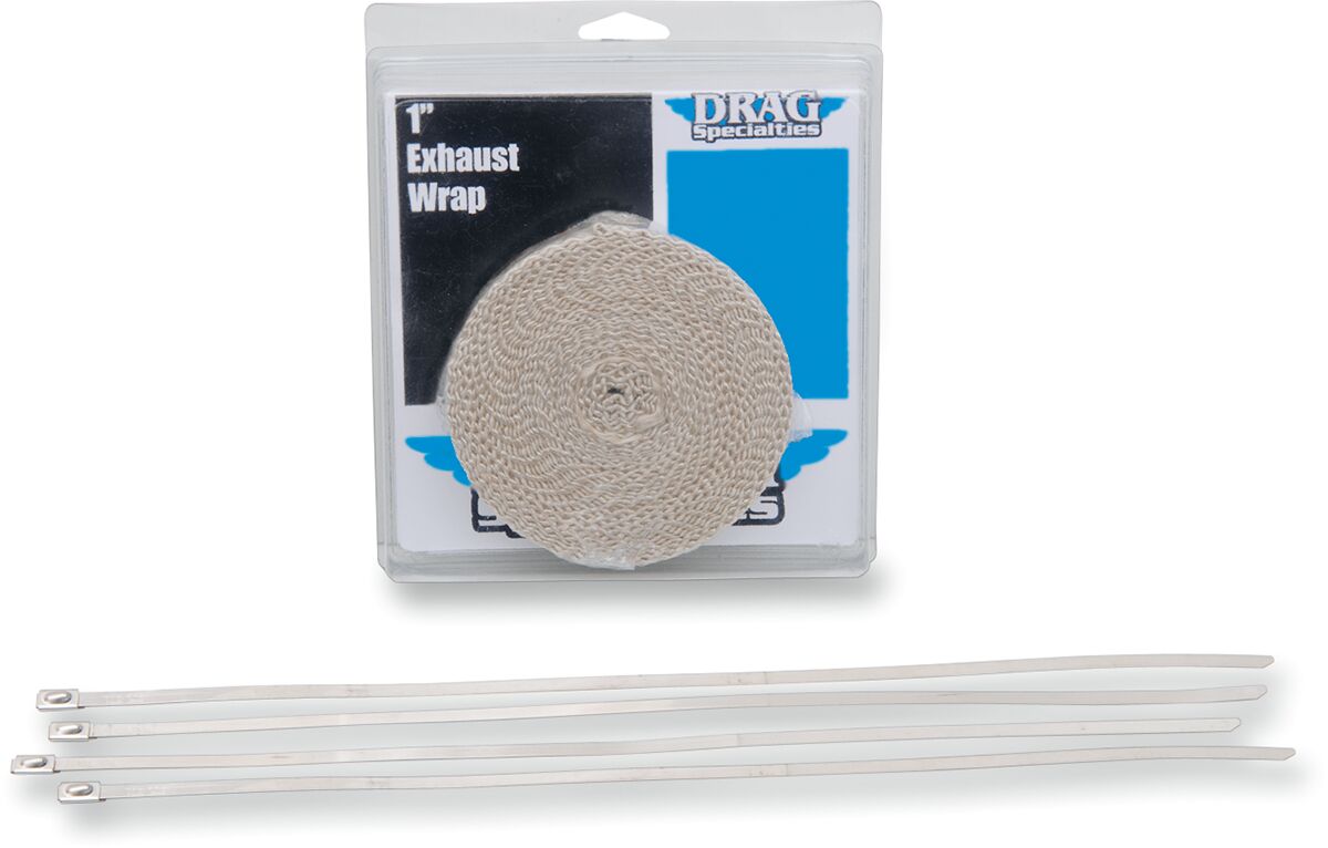 Drag Specialties EXHAUST HEAT WRAP 1" X 25' TAN W/ TIE 525-2002
