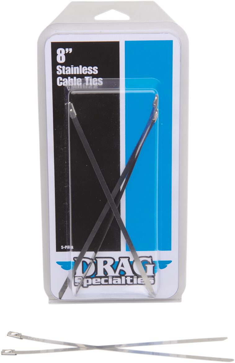 Drag Specialties STAINLESS STEEL CABLE TIES 8" 304-0508