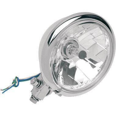 Drag Specialties CHROME 5-3/4" DIAMOND-STYLE BOTTOM-MOUNT HEADLIGHT ASSEMBLY FOR SPRINGER 20-6035E