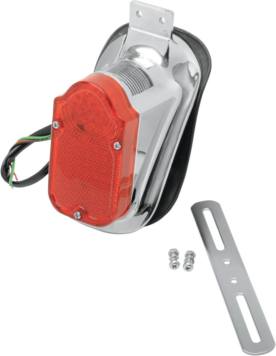 Drag Specialties UNIVERSAL MOUNT TOMBSTONE LED TAILLIGHT WITH LICENSE PLATE L24-0425LED
