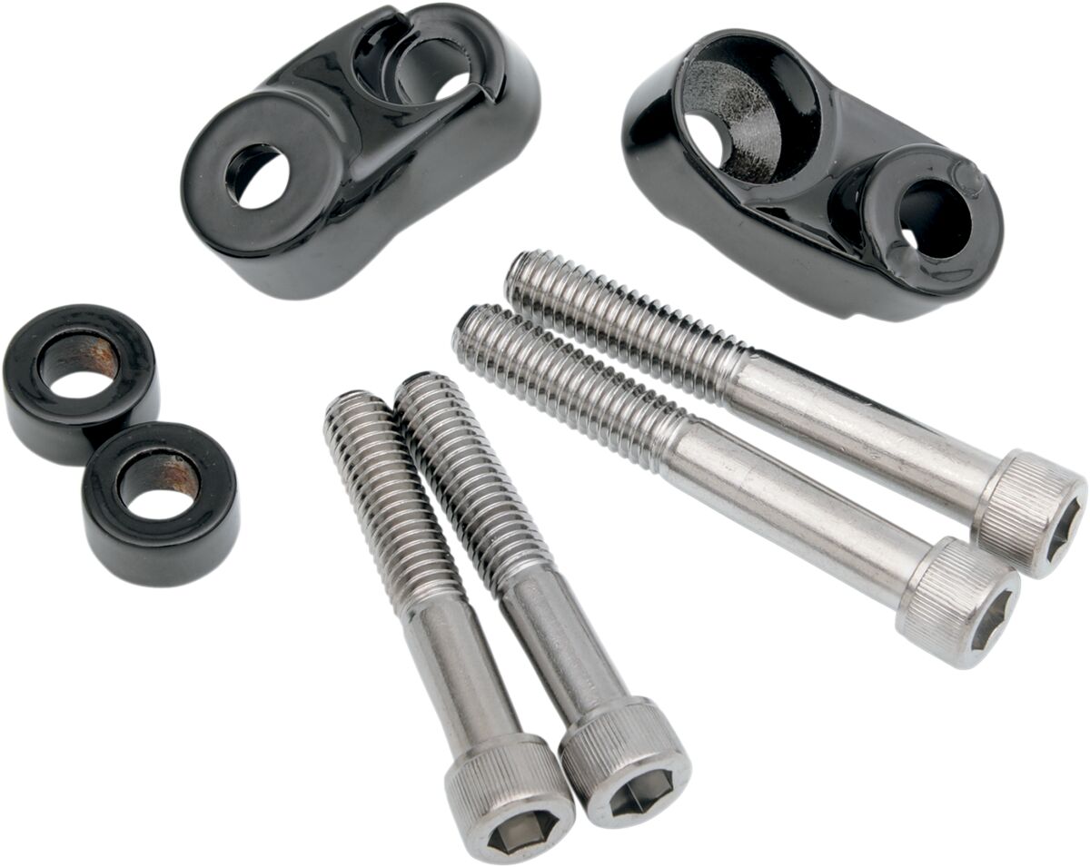 Drag Specialties SHORT TURN SIGNAL MOUNTS FOR 39MM/49MM FORKS BLACK 20-0367GBDS