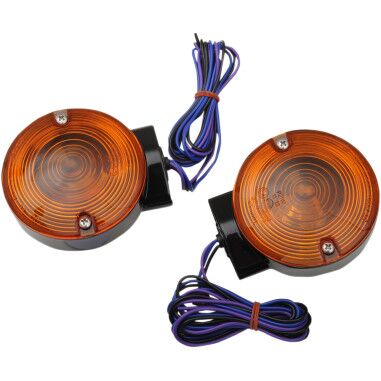 Drag Specialties TURN SIGNALS REPLACEMENT FRONT BLACK/AMBER L12-6030GBAFE