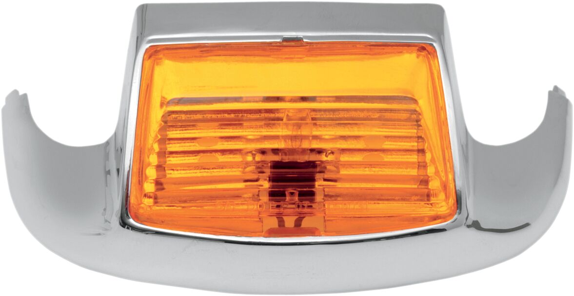 Drag Specialties FRONT FENDER TIP LIGHT AMBER LENS CHROME F51-0643