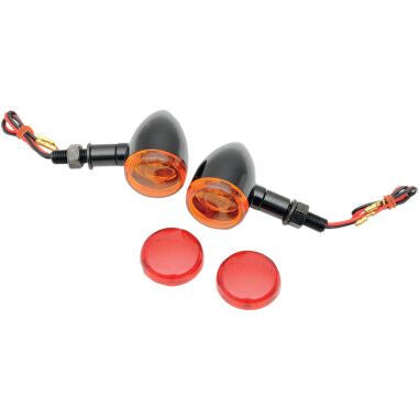 Drag Specialties GLOSS BLACK MINI DEUCE STUD-MOUNT MARKER LIGHTS 20-6390BAE/RI