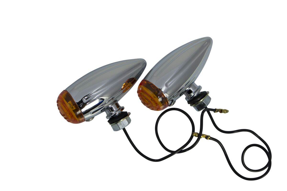 Drag Specialties LIGHTS MARKER CHROME AMBER 20-6589BAE