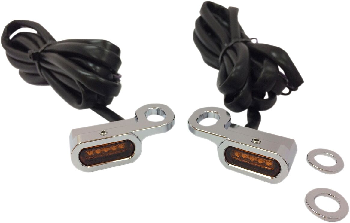 Drag Specialties LIGHTS MARKER HANDLEBAR CHROME/AMBER LED L22-0229CAENU