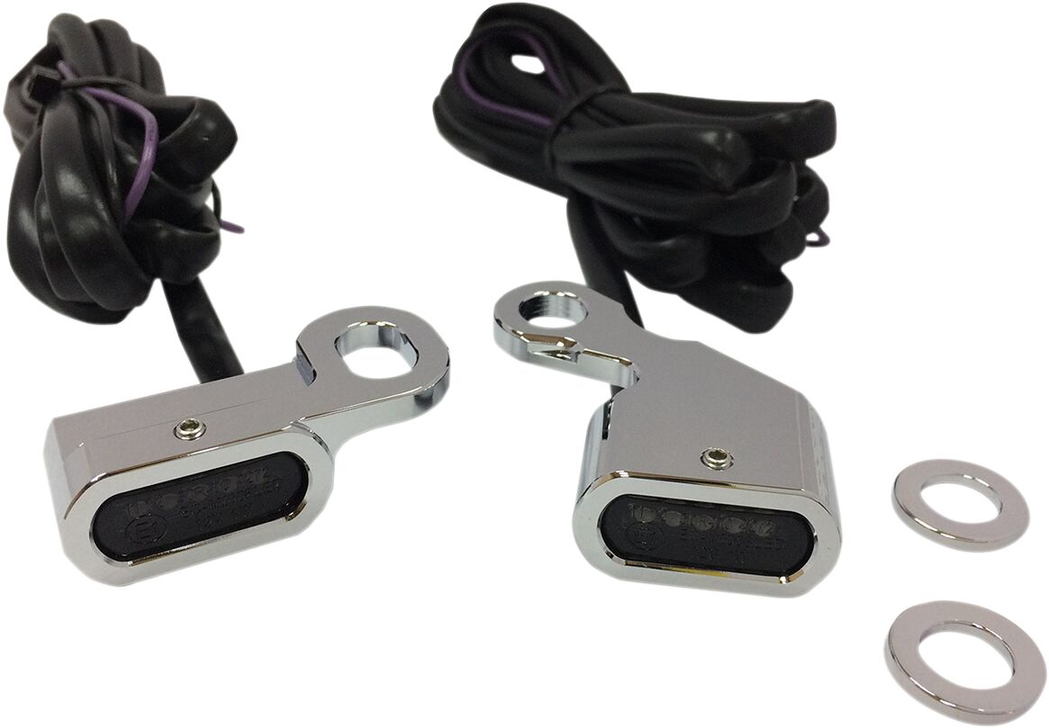 Drag Specialties LIGHTS MARKER HANDLEBAR CHROME/SMOKE LED L22-0230CMENU