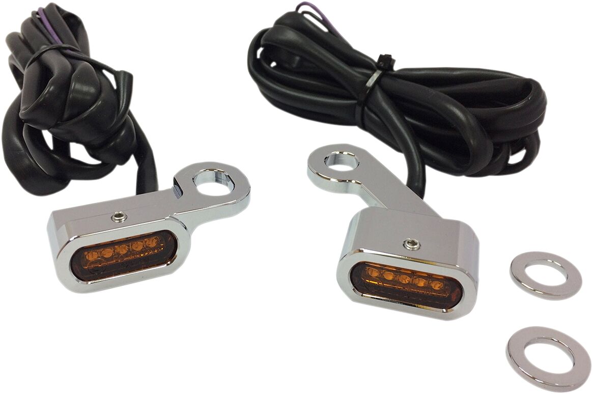 Drag Specialties LIGHTS MARKER HANDLEBAR CHROME/AMBER LED L22-0231CAENU