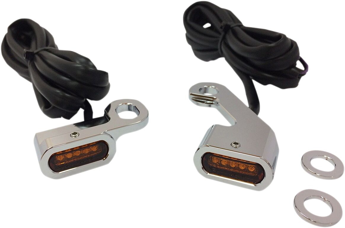 Drag Specialties LIGHTS MARKER HANDLEBAR CHROME/AMBER LED L22-0232CAENU