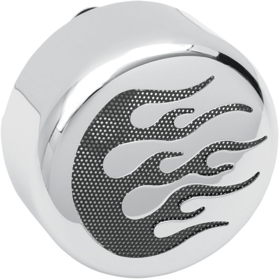 Drag Specialties COVER HORN CHR/BLK FLAME 76636F