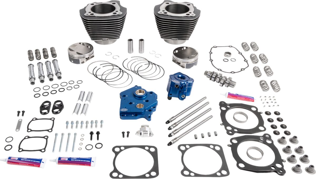 S&S CYCLE 132" Power Package - HPT496 - Chain Drive - Oil Cooled - Black Granite - M8 310-1388