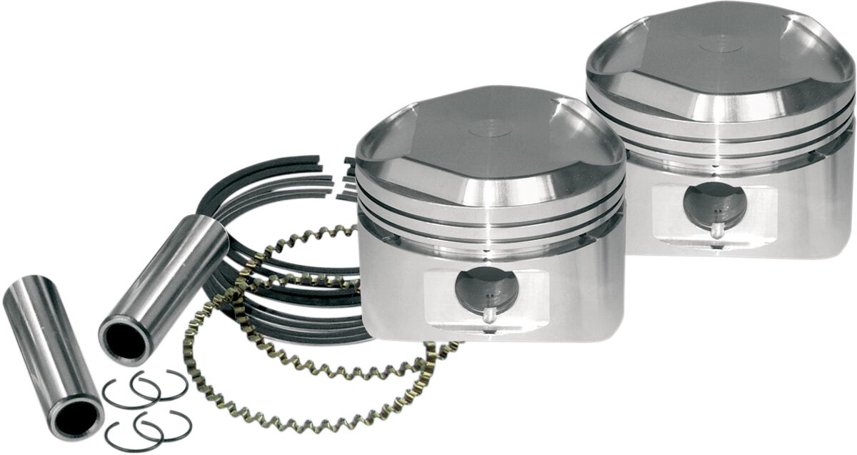 S&S CYCLE SUPER STOCK PISTON KIT 3 1/2" STD-SIZE HIGH COMPRESSION W/ RINGS 92-2016