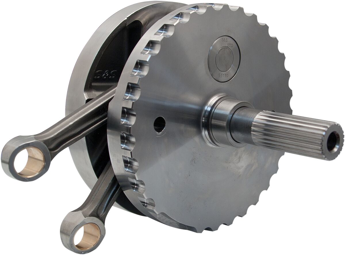 S&S CYCLE FLYWHEEL,ASSEMBLY,4-3/8"STROKE,SF3,TAPERED WRIST PIN,PACKAGED,7.659"ROD,W/SPROCKET BEARING RACE,1035 320-0352