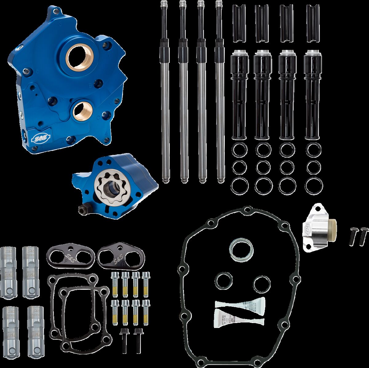 S&S CYCLE Cam Chest Kt w/o Cams Chain drive Wtr cooled Blk PR M8 17-23 310-1264