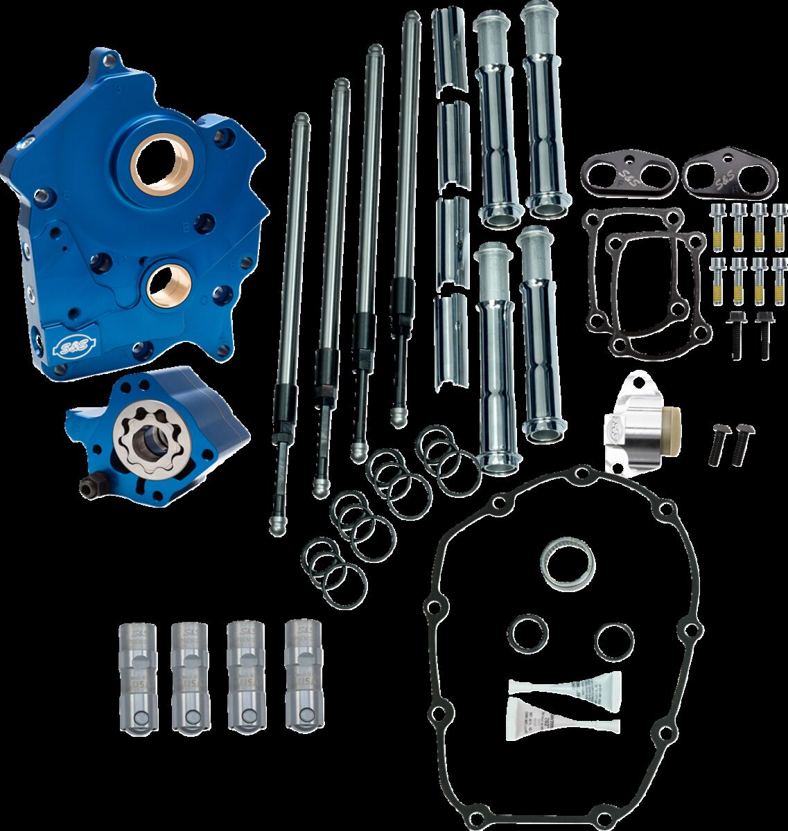 S&S CYCLE Cam Chest Kt w/o Cams Chain drive Wtr cooled Chr PR M8 17-23 310-1265A