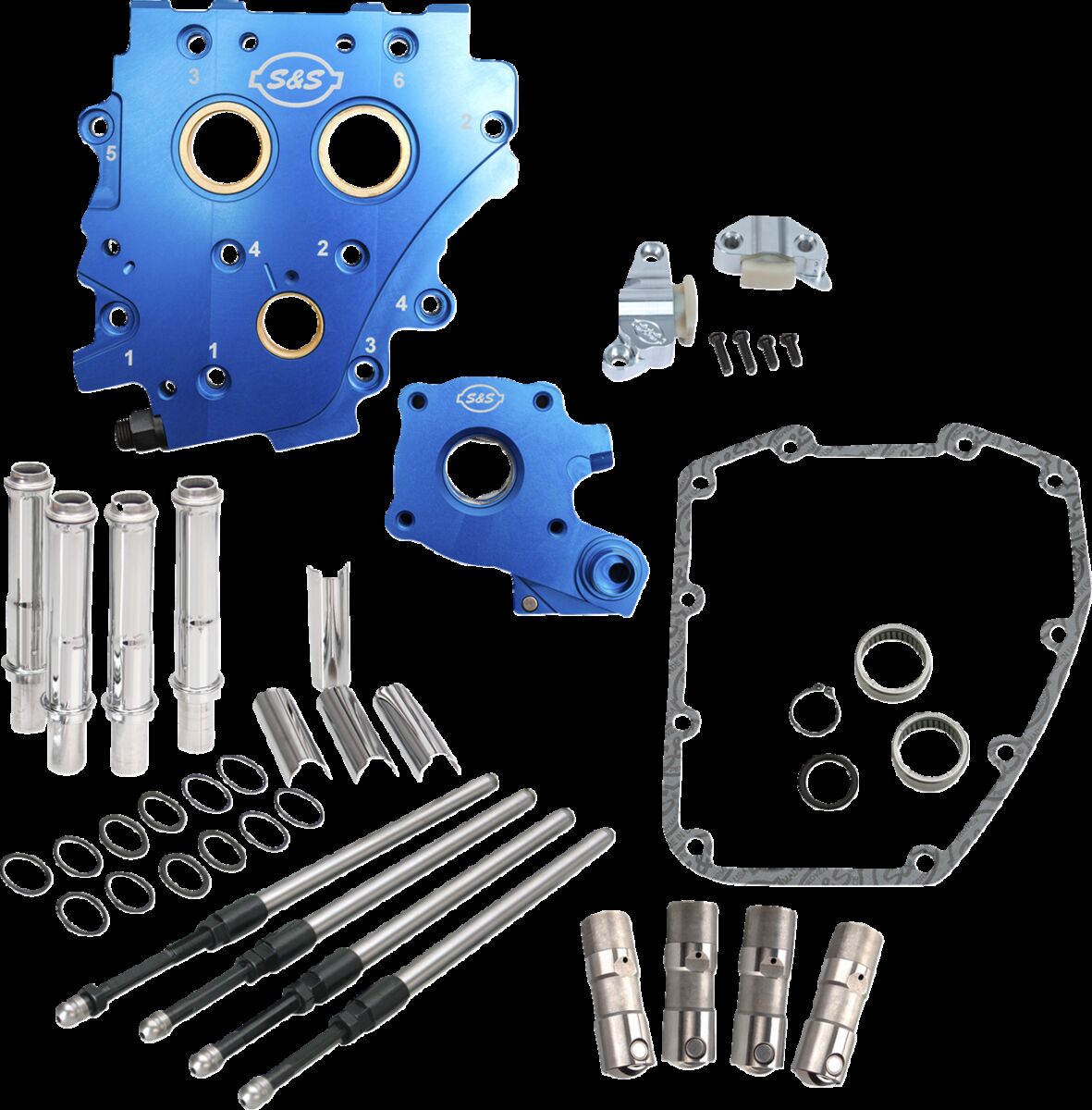 S&S CYCLE Cam Chest Kt w/o Cams Chain drive Wtr cooled Chr PR TC 07-16 310-1273