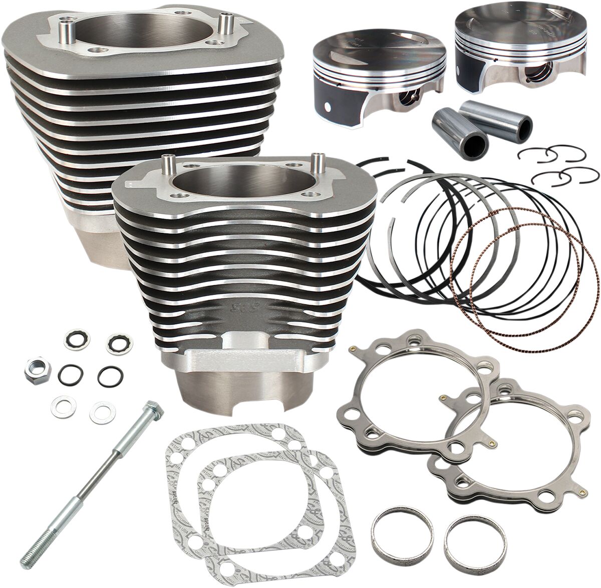 S&S CYCLE CYLINDER,KIT,4-1/8"BORE,STOCK BOLT PATTERN,5.004",4-5/8"STROKE,106-3491A,STONEGRAY, 910-0469