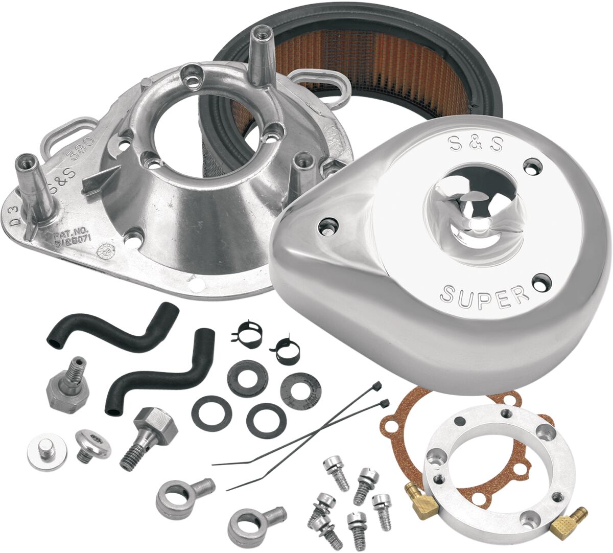 S&S CYCLE TEARDROP AIR CLEANER FOR CV-CARB/EFI CHROME 17-0450