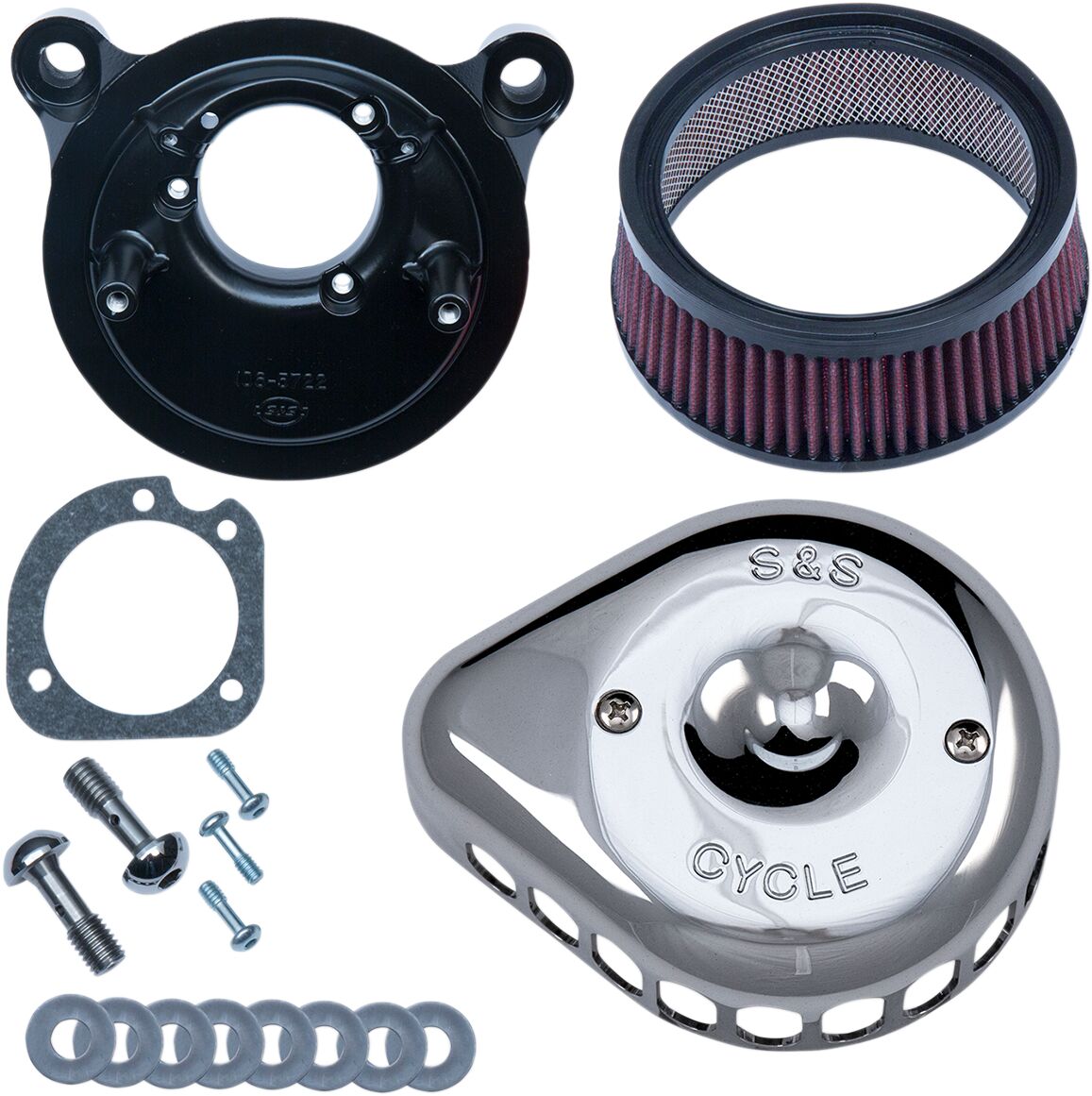 S&S CYCLE AIR CLEANER MINI TEARDROP STEALTH EFI CHROME 170-0441