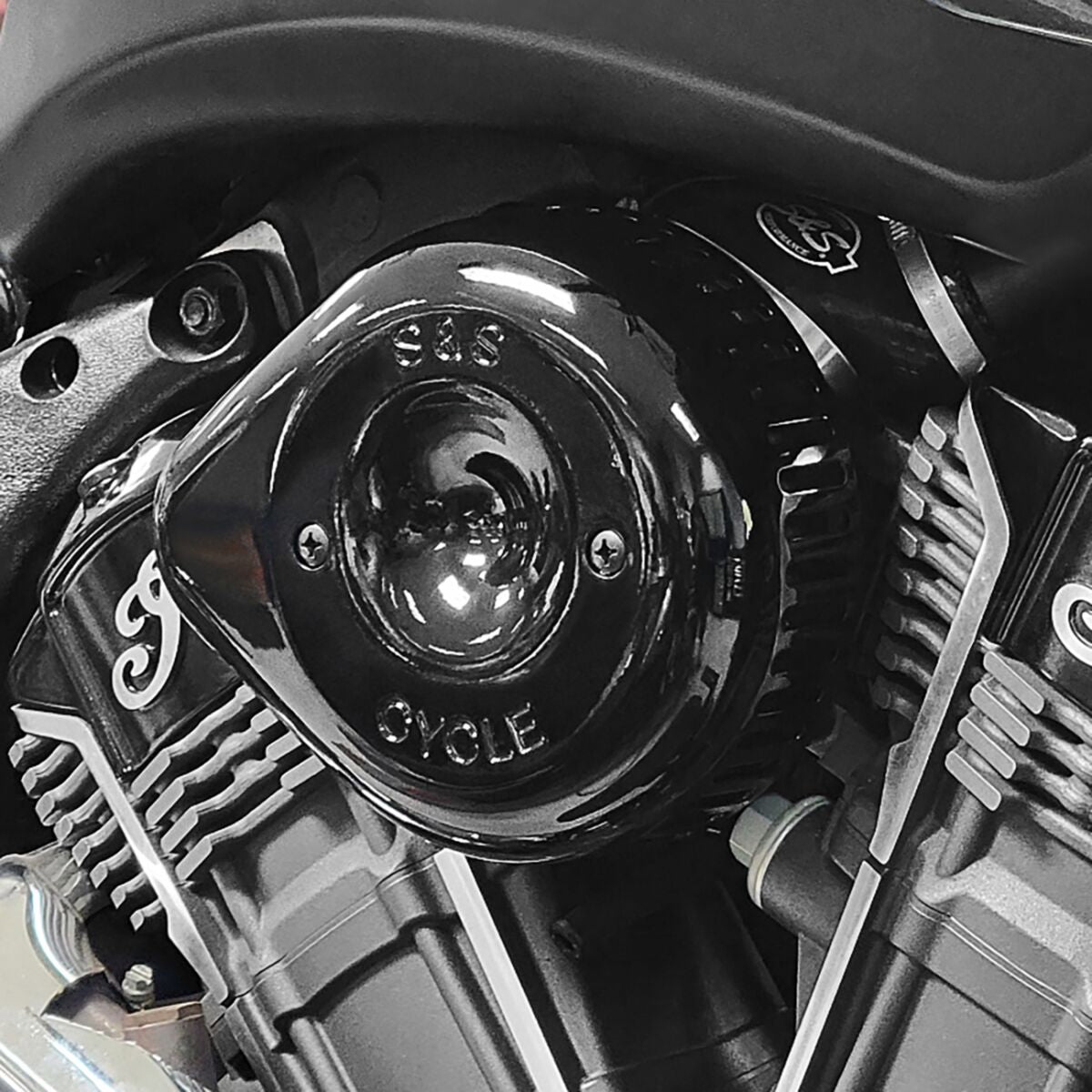 S&S CYCLE Stealth Air Cleaner Kit with Cover - Black - Indian 170-0777