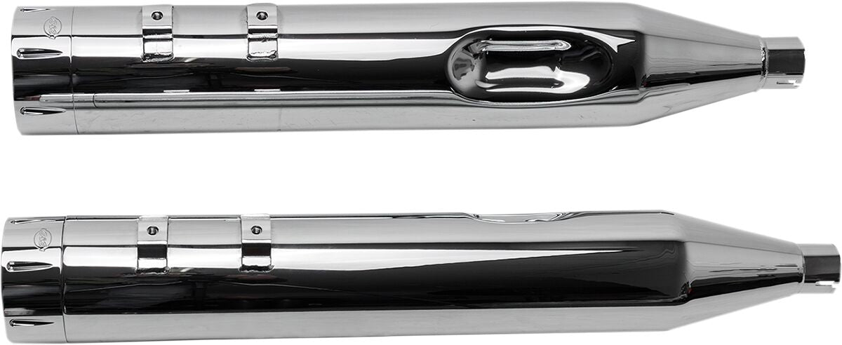 S&S CYCLE MUFFLER 4.5" SLIP-ON MK45 CHROME TRACER END CAP-CHROME BODY FINISH 550-0624