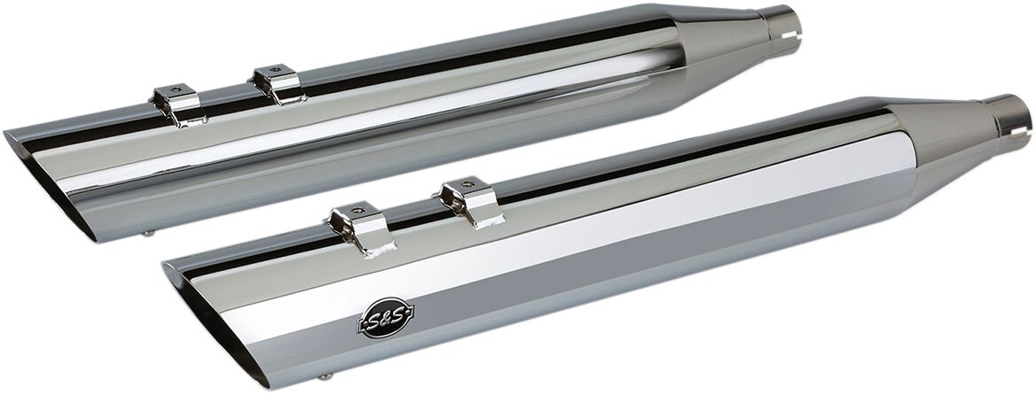 S&S CYCLE MUFFER SLIP-ON SLASH CUT END 4" TOURING CHROME 550-0695