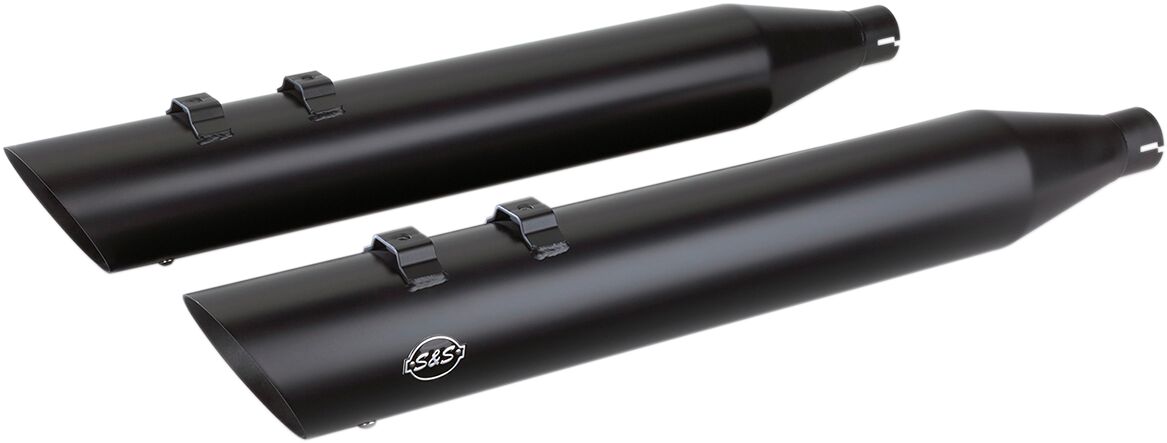 S&S CYCLE MUFFER SLIP-ON SLASH CUT END 4" TOURING BLACK 550-0696