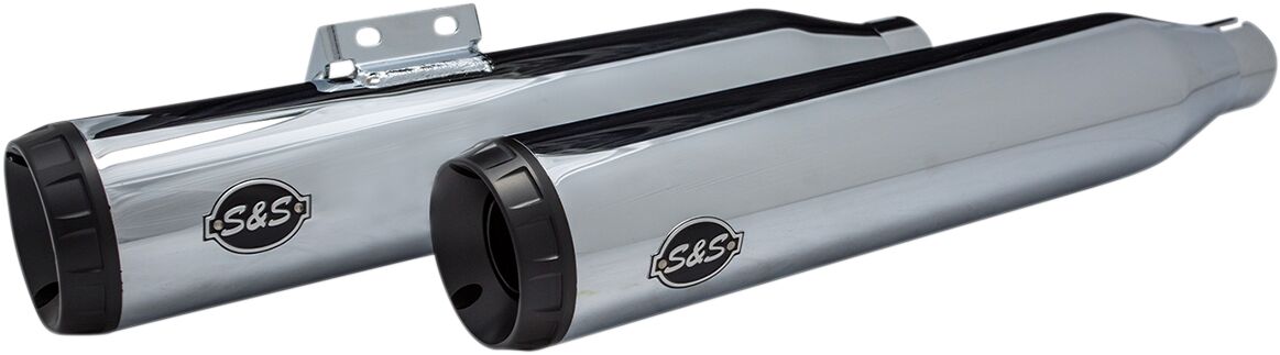 S&S CYCLE MUFFLER SLIP ON GRAND NATIONAL CHROME W/BLACK END CAPS 550-0738