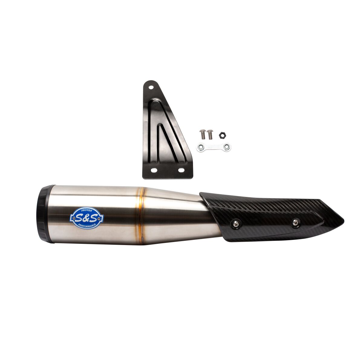 S&S CYCLE Grand National 4" EC Slip-On Mufflers Chrome/Black for Indian� 550-0962