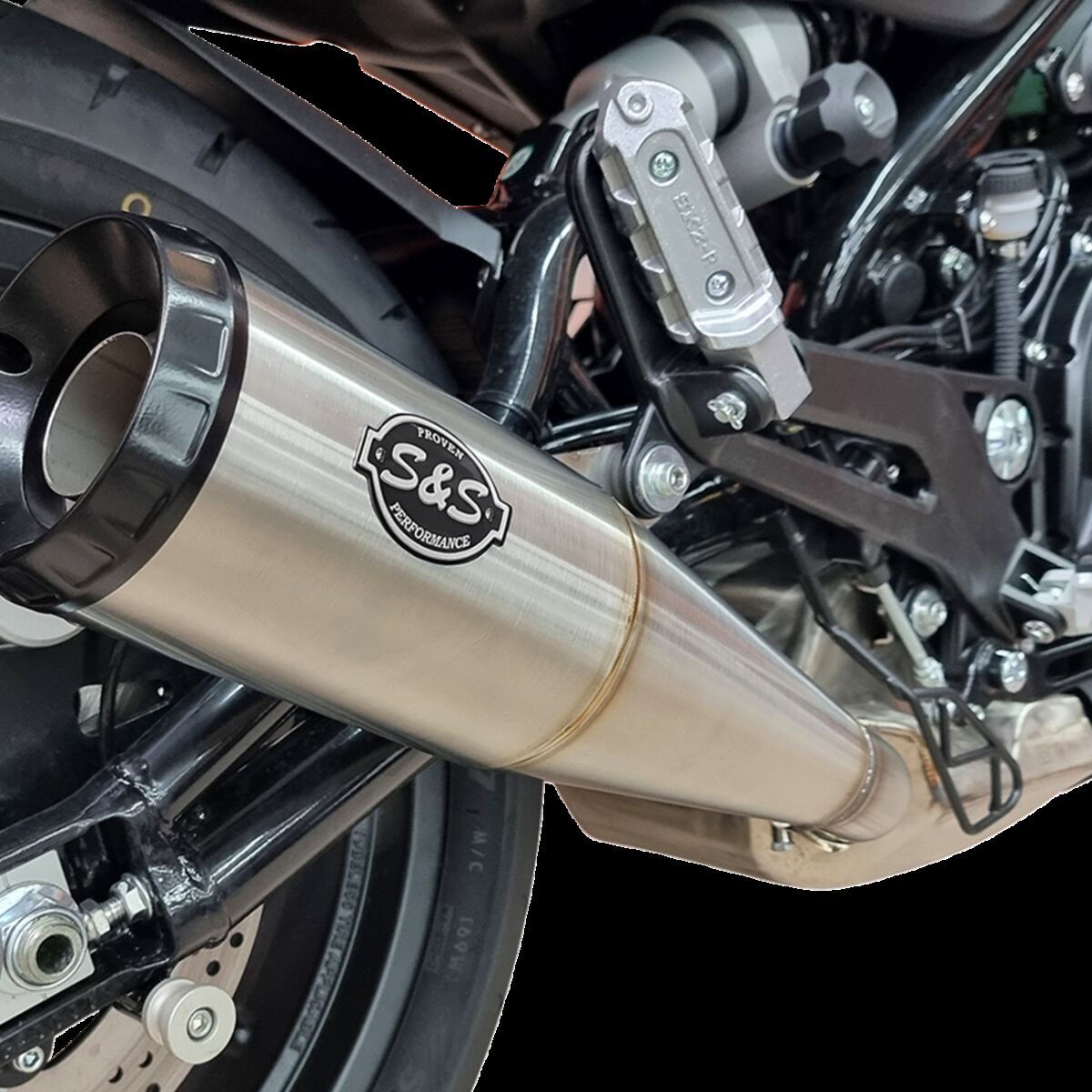 S&S CYCLE Muffler Grand National Brushed Stainless X500 2024 550-1114