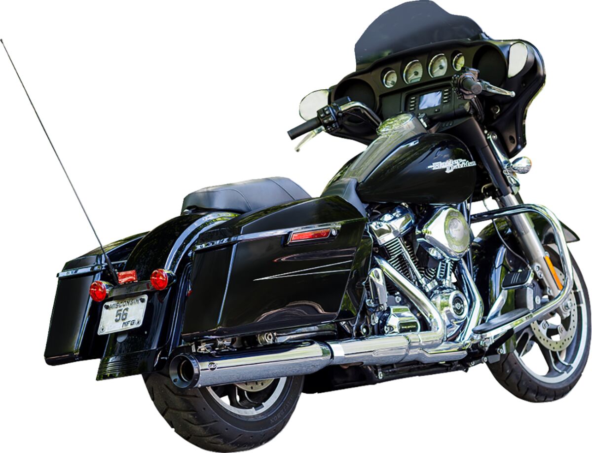S&S CYCLE MUFFLER KIT 2-1 FOR OEM EU HEADER - 4" - M8 CHROME 550-1164