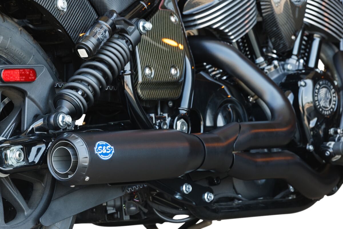 S&S CYCLE Exhaust Qualifier 2:1 Guardian Blk Race Only Indian Chief 550-1118